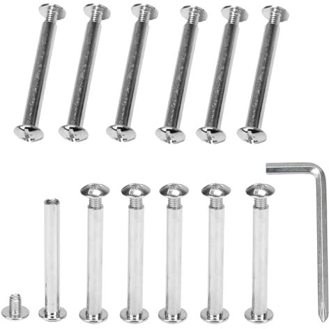 KINDPMA 60 Set M4*38mm Viti di Collegamento con Manicotto (Viti +Dadi a Manica), Phillips Vite per Mobili in Acciaio Inox con Chiave Esagonale per Armadi, Tavole di Legno, Maniglia Della Porta