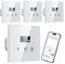 Interruptores Persiana Wifi Porcentual con Pantalla LCD, Interruptor Persiana Inteligente Compatible con Alexa y Google Assistant 80x80 mm