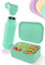 Lunchbox Set – Silikon Brotdose & Trinkflasche für Erwachsene – Bruchfest, Auslaufsicher, BPA-frei, Spülmaschinenfest – Für Arbeit, Büro & Unterwegs | 800ml Lunchbox & 500ml Flasche (Mint)