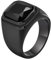 Wycian Verlobungsring Damen 54, Ringe Damen Edelstahl Zirkonia Schwarz Polierter Breiter 16mm Solitär Zirkonia Schwarz Gravur für Wife Geburtstag