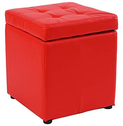 FBHappiness Quadratischer gepolsterter Fußhocker aus PU-Leder mit Stauraum für Schminktisch,Quadratischer gepolsterter Fußhocker aus PU-Leder mit Stauraum für Schminktisch, Klaviersitz, Sofabank