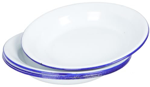 STOBAZA Lot De 4 Assiettes Émaillées 6 Pouces 16 Cm Vintage Assiettes Plates En Émail Pour Fruits Collations Pique- Vaisselle Pour Maison Restaurant