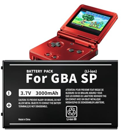 Akku für Nintendo Gameboy Advance SP Hochwertiger 3000mAh Akku für GBA SP AGS-001 & SAM-003