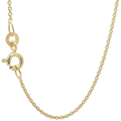 Goldkette Ankerkette rund edle Halskette massiv 333-8 Karat Gold, Länge:36 cm, Kette_Breite:1.2 mm
