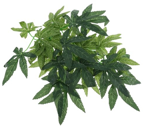 TOPPERFUN Plantes pour Reptiles en Plastique Écologique Vert 30 Cm avec Feuilles Tombantes pour Terrarium Décoratif et Environnement Dynamique pour Caméléon et Reptiles