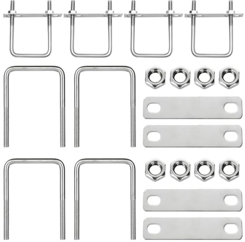Forhandy 4 Stück U Schrauben m10 150x80mm, U Bügel mit Gewinde Edelstahl | U Bügel m10 für Rohre bis Ø 80mm (80MM)