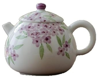 Théière pour Cuisinière Théière en céramique for une personne, théière for, service à thé Kung Fu, peinte la main, hortensia violet Théières pour le thé