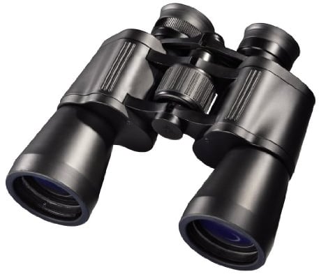 Hama Kompaktes Fernglas 10x50 für scharfe Weitsicht, 10-Fach Vergrößerung, Objektivdurchmesser 50 mm, Porrobauform, Schwarz