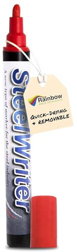 Rainbow Chalk Steelwriter Steel Marker Pen - Red, 5mm, Chloride Free | 5mm Bullet Nib, Available in 10 Colours, Won't Stain Even After Galvanising, Wipe Clean, Water Resistant