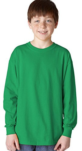 GILDAN Boys 5.3 oz. Heavy Cotton Long-Sleeve T-Shirt (G540B) - Green -
