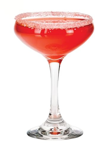 Libbey 3055 Perception Cocktail Coupe Glasses, Elegant, Curvaceous Coupe Martini Glasses, Stemmed Champagne Coupe for Beverages