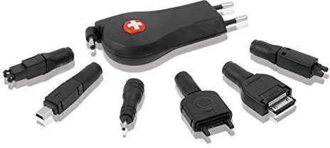 Swiss Travel Products Honey21 Micro Charger The Worlds Smallest Phone Charger with Retractable Cable for Nokia, Motorola & Sony Ericsson Mobile Phone.
