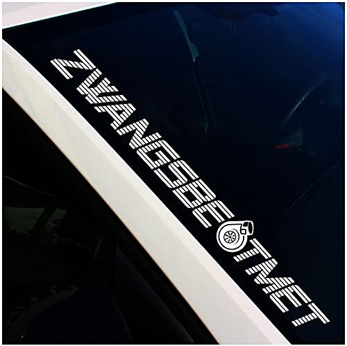 Finest Folia FS16 Frontscheibenaufkleber Zwangsbeatmet (Weiß Glanz, Außenklebend)