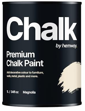 Hemway - Premium Chalk Paint - Magnolia 1 L | Chalky Matt Shabby Chic Finish for Interior Furniture & Walls | Quick Dry & 1 Coat