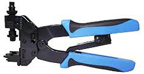 NUZAMAS Pinza crimpatrice a compressione coassiale per connettori F/BNC/Cinch RG59 RG6 con tecnica di bloccaggio a bastone, rilascio Quikc impermeabile
