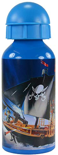 PLAYMOBIL Botella 400 ml con diseño de Piratas para niños, Aluminio