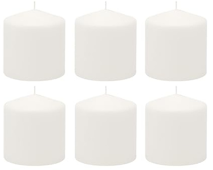 Stonebriar Unscented White Tall Pillar Candles, 18 Hour Burning Candle Pillars, Perfect for Decor, Weddings, Emergencies 3 X 3, 6 count