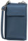 SH Leder Damen Handytasche Umhängetasche Geldbörse Multifunktion Beutel aus Echtleder Verstellbar Schultergurt Handy bis 6,8 Zoll 11,50x19cm Sarah G339 (Jeansblau)