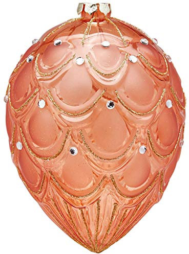 EDG Enzo De Gasperi Christbaumkugel Zapfen 16cm Orange Gold