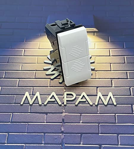 Frutti Bianco Compatibili con supporti 3 4 7 moduli Bticino Living Light LN4703 / Air LN4703C / International L4703 Presa Bivalente Shuko Interruttori Dimmer (Doppio Pulsante)