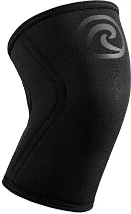 Rehband Kniebandage für Kraftsport & Fitness - Kniebandage 7mm Neopren, flexibel & rutschfest, Knee Sleeve für Männer & Damen, Farbe:Carbon/Schwarz, Größe:XL