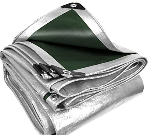 PIPRE 5m x 10m Telone di Copertura per Piscina, 180 g/m², Copertura Impermeabile, Verde+Grigio