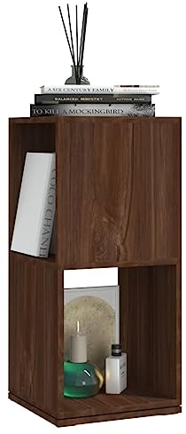 INLIFE Drehregal Braun Eiche-Optik 34,5x34,5x75,5 cm Holzwerkstoff