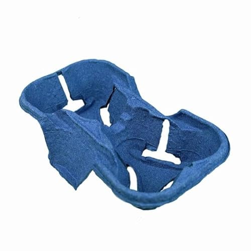 Pack & Cup Bio Becherhalter Pappe Getränk Carrier für 2 Kaffeebecher, Bechertablett für to Go Becher, Pappbecher Halter - Blau - 150 Stück