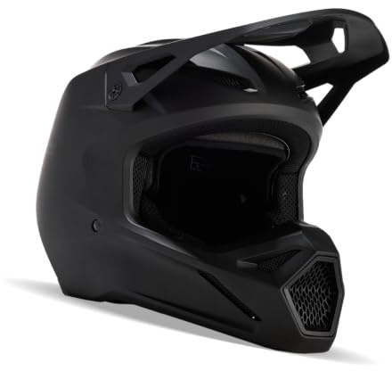 Fox Racing - V1 Solid Casques - Adulte Unisexe - Casque de Motocross, Casque de Protection, Casque Dirt Bike, Casque Tout-Terrain, Noir Mat, 2X