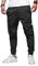 Elegancity Hommes Pantalons de Jogging Noir Pantalons Cargo Pantalons de Sport avec 6 Prises XL