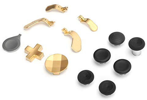Metal Thumbsticks Replacement, Gamepad Swap Joysticks Paddles Accessory Replacement for One Elite Series 2 Controller (Gold)