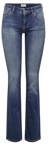 ONLY ONLBLUSH LW Flared DNM REA1303 Noos Jeans, Medium Blue Denim, M / 34L para Mujer