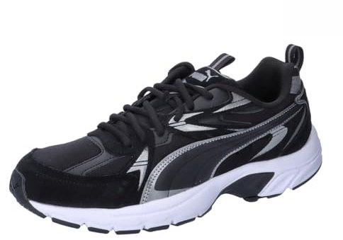 PUMA Unisex Adults Milenio Tech Suede Sneaker, PUMA Black-PUMA Aged Silver-Cool Dark Gray, 44 EU