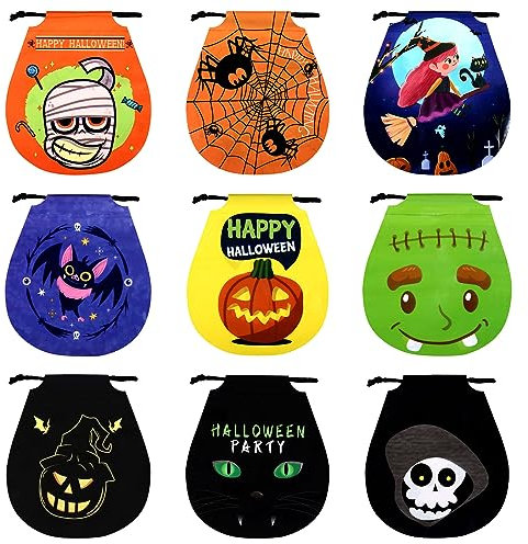 GWHOLE Sacchetti Halloween Caramelle 45 pz Sacchettini Halloween Sacchetto Regalo Caramelle Bambini Decorazioni 9 stili 18x20 cm