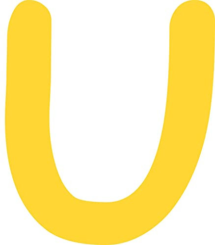 Kleckerliese Buchstaben Aufkleber 20 cm Einzel – seidenmatte Alphabet Sticker A–Z für Kinderzimmer, Wand, Tür, Möbel & Auto – selbstklebend & konturgeschnitten – U – Farbe Gelb