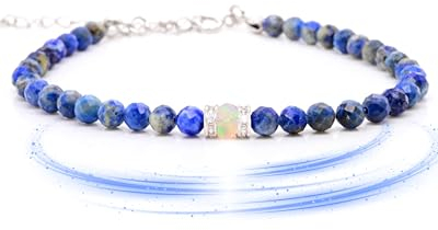 Liberty Angels - Edelstein Armband aus 925er Silber & Opal - Edelstein Armband Damen & Herren - Heilstein Schmuck Armbänder - Hochwertiger Edelstein Schmuck - Heilstein Armband echte Steine Verschluss