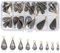 DINGBLUE 33 Pcs Fishing Weights, Mixed 9 Sizes Deep Sea Fishing Weights 2g 3g 4g 5g 7g 10g 15g 20g 30g Iron Fishing Sinkers Tackle Kit with Swivel for River Saltwater Freshwater