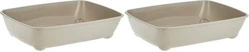 MONTAUR Moderna Cat litter Tray, Warm Grey 42cm (Pack of 2)