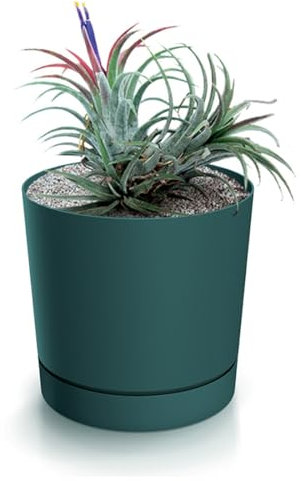 magubo Blumentopf mit Untersetzer, Übertöpfe für Zimmerpflanzen, Pflanzkübel, Übertopf Groß, 40 cm Durchmesser, Elegantes Design für Innen- und Außenbereich (Blau, 400)