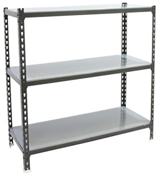 PROREGAL Schwerlastregal Baby Metal Shark | HxBxT 90x110x40cm | Fachlast 200kg | Anthrazit-Verzinkt | Regal Standregal Werkstattregal Lagerregal Kellerregal