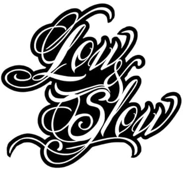 Lay U Home 15.5cmx14.2cm LOW AND SLOW Mode Vinyl Auto-Styling Aufkleber Auto Aufkleber Balck/Splitter Zubehör Motorrad Fahrrad Dreirad Kühlschrank WC Spielraum Küche Aufkleber Dekoration Aufkleber