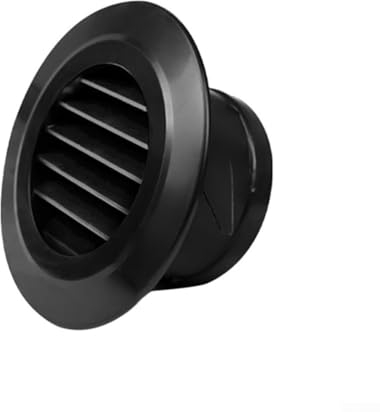 URPIZY 75-200 mm Black Round Ceiling Mounted Air Vent Grille Cover Adjustable Round Ventilation Diffuser Valve for Bathroom Kitchen Extract Fan(100MM)