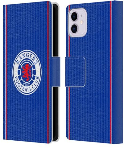 Head Case Designs Officially Licensed Rangers FC Home 2023/24 Kit Leather Book Wallet Case Cover Compatible With Apple iPhone 11