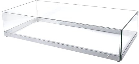 J JACKCUBE DESIGN MK1303B1 Windschutz für Feuerstelle, 33 x 73 x 15 cm, gehärtetes Glas, dick, rechteckig, Flammenschutz, Windwiderstand für Gas-Feuerstellen im Freien