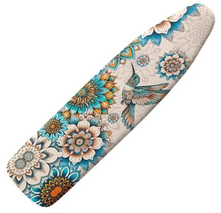 HUGS IDEA Bügelbrettbezug Mandala Kolibri Blumendruck Easy Fit Pad Bügelbrettbezug mit elastischem Sorch Resistant Bügelbrettzubehör