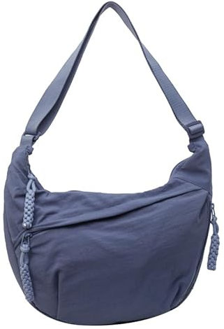 Crescent Bag, Nylon Dumpling Bag for Women, Crossbody Bag with Adjustable Strap, Women's Casual Messenger Bag, Solid Color Chest Bag Shoulder Bag for Daily (blue)