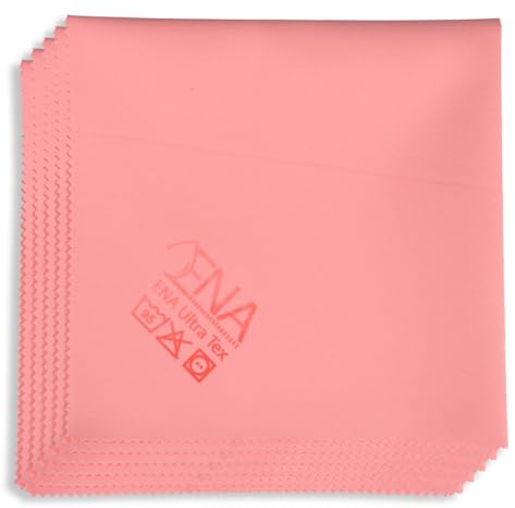 ENA Bayeta Microfibra PU Ultra Tex 37X37 Cms (5 Unidades) - Colores Varios - PVA Micro - Cristales sin rastros y sin Pelusas Solo Agua -para Todo Tipo de Superficies Lisas Brillantes. (Rosa)