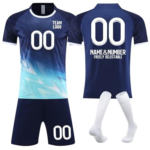 LILIHOT Fußball Trikot Kinder Personalisiert Fußball Trikot Herren Türkei Mädchen Geschenke 11 Jahre Fussball Fußball Trikot Kinder Mit Namen 128 Fussball Geschenke Mädchen 9 Jahre(#D Royal Blue)