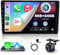 Hodozzy 4G+64G Double Din Android Car Stereo for Wireless Carplay and Android Auto,9 Inch Touchscreen GPS Car Radio with Bluetooth,Wifi,Navigation,DSP,USB,SWC,FM/RDS Car Audio Receiver+Rear Camera