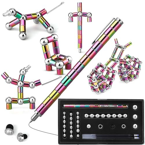 Fidget Pen Magnetischer Kugelschreiber, Lustig Multifunktions Magnetstift, Fidget Toys Magnet Stifte Coole Gadgets, Stressabbau Druckkugelschreiber Geschenk für Junge Männer Frauen